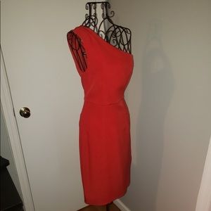 Express Red One Shoulder Dress